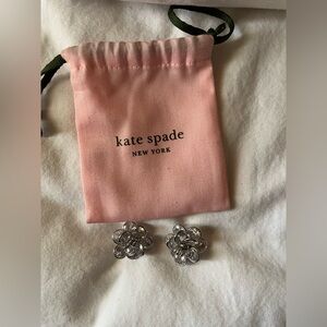 kate spade Crystal Flower Stud Earrings with Pink Pouch